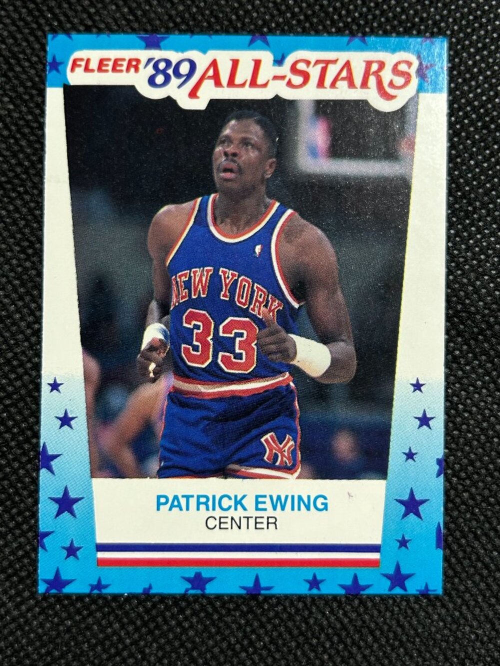 1989-90 Fleer PATRICK EWING All-Star Sticker Insert Card #7 New York Knicks